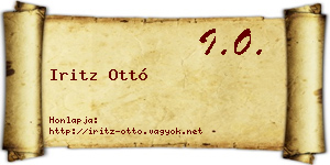 Iritz Ottó névjegykártya